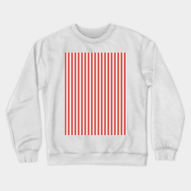 Thin vertical red stripes pattern Crewneck Sweatshirt by kallyfactory